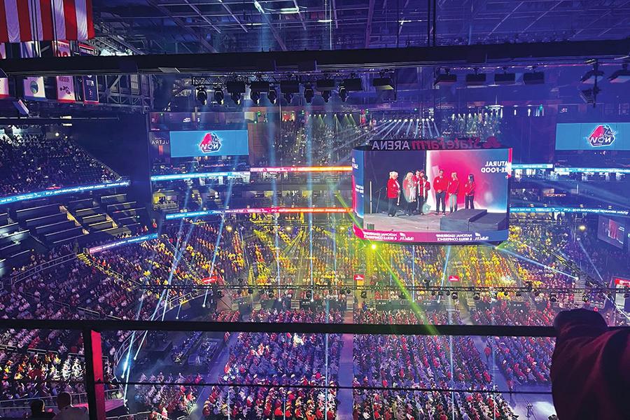 A view from the top of the stadium in Atlanta, Georgia where 2023 SkillsUSA Awards ceremony is taking place.